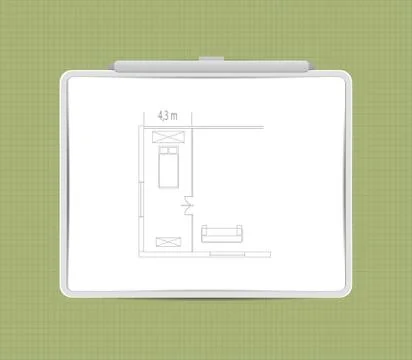 Architecture sketch on whiteboard Stock Illustration
