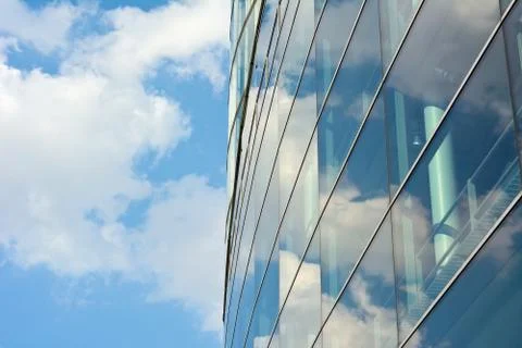 Architecture with sky and cloud reflection Stock Photos