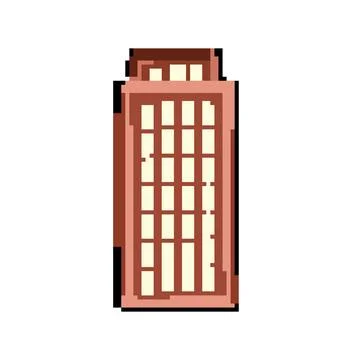 Architecture skyscraper pixel art vector illustration Stock Illustration
