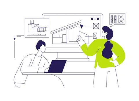 Architecture software abstract concept vector illustration. Stock Illustration