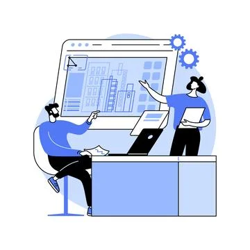 Architecture software isolated cartoon vector illustrations. Stock Illustration