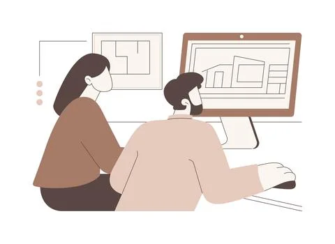 Architecture software isolated cartoon vector illustrations. 스톡 일러스트