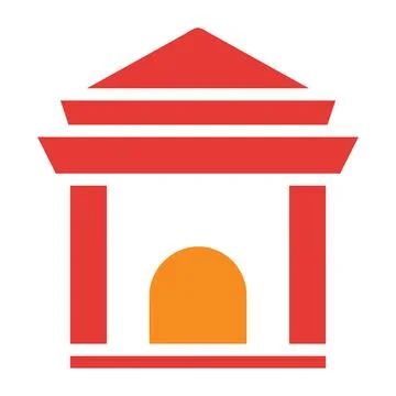Architecture solid red illustration vector and logo Icon new year icon perfec Illustrazione stock
