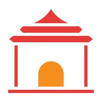 Architecture solid red illustration vector and logo Icon new year icon perfec 스톡 일러스트