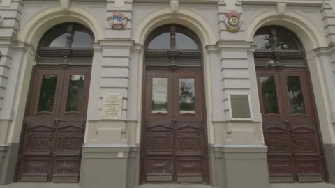 Architecture of the summer city of students Stock Footage 183866756