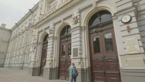 Architecture of the summer city of students Stock Footage 183873176