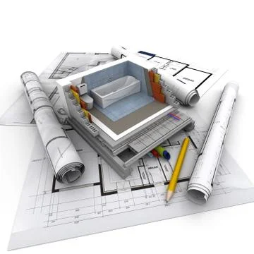 Architecture technical, toilet Stock Illustration