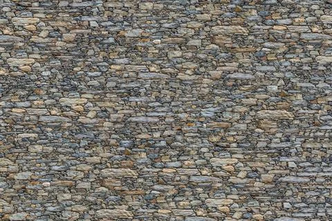 Architecture textures, large rustic and paired wall masonry schist and granit Stock Photos