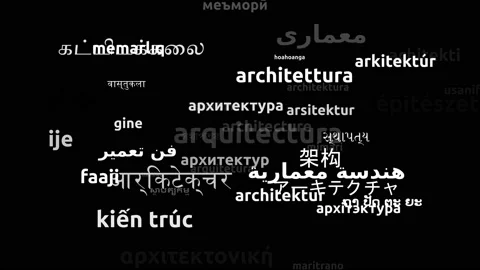 Architecture Translated in 45 Worldwide Languages Endless Looping 3d Zooming  Video stock 145212714