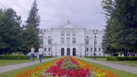 Architecture. University building with columns Stock-Footage 170036640
