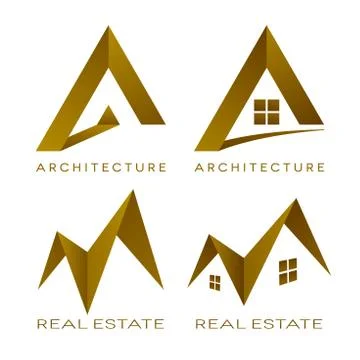 Architecture vector logos real estate icons Stock Illustration
