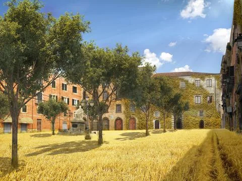 Architecture versus nature, when Covid-19 allows nature to take back the city Stock Illustration
