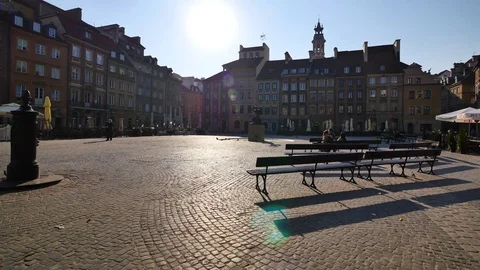 Architecture of Warsaw's old town. Vídeos de archivo 74107512