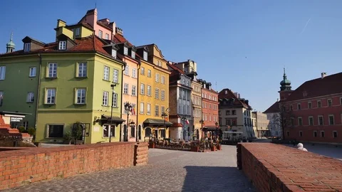 Architecture of Warsaw's old town. Stock Footage 74166475