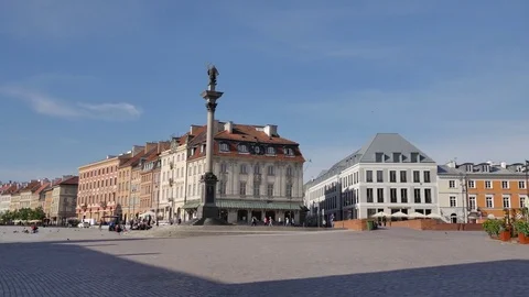 Architecture of Warsaw's old town. Stock Footage