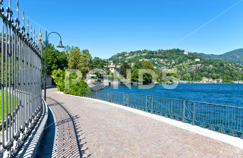 Architectures and landscapes of Como Lake Stock Photos