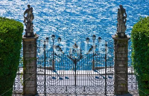 Architectures and landscapes of Como Lake Stock Photos
