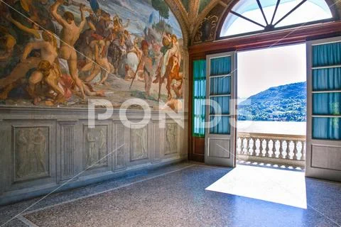 Architectures and landscapes of Como Lake Stock Photos