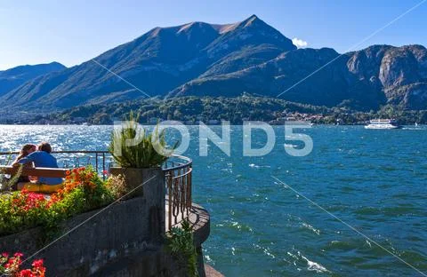 Architectures and landscapes of Como Lake Stock Photos