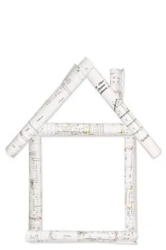 Architetect plans, house Stock Photos