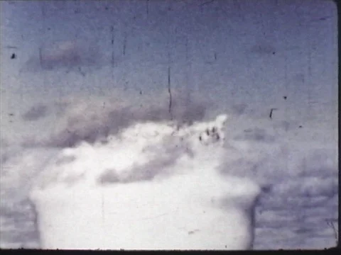Archival footage Atomic Bomb Testing at Sea Stock Footage 76205764