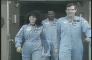 Archival Footage Of The Challenger Space Shuttle Astronauts Stock Footage