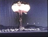 Archival Footage Long Stem Mushroom Cloud From Nuclear Bomb Test Stock Footage