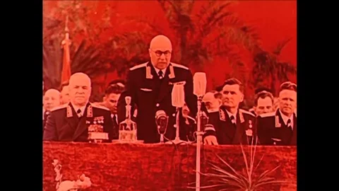 Archival footage of Russian scientists developing nuclear missiles in the 1950s. Video stock 101248449