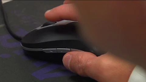 Archival Technology - Hand on Circa 2001 PC Mouse Stock Footage 107400587
