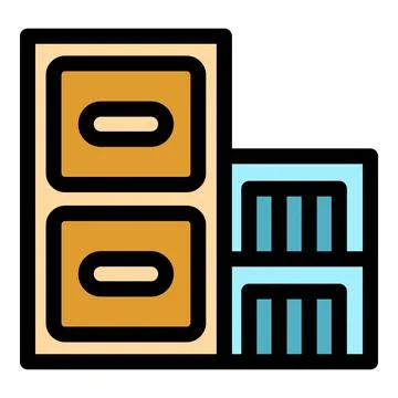 Archive and server rack storing valuable data and information Illustrazione stock