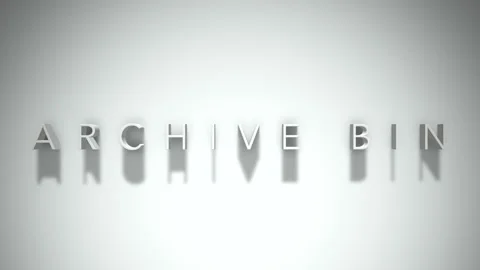 Archive bin 3D title animation with shadows on a white background Stock Footage 297802056