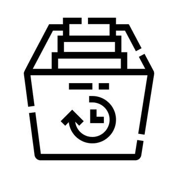 Archive box with clock arrow recovery system Stock Illustration