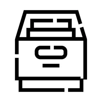 Archive box containing files for document organization Stock Illustration