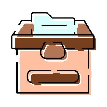 Archive box with document file organization and data storage イラスト素材