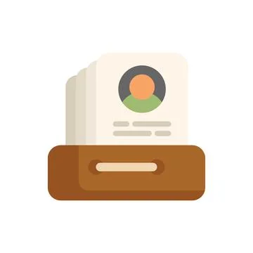 Archive box full of curriculum vitae with candidate profiles for human resources Stock Illustration