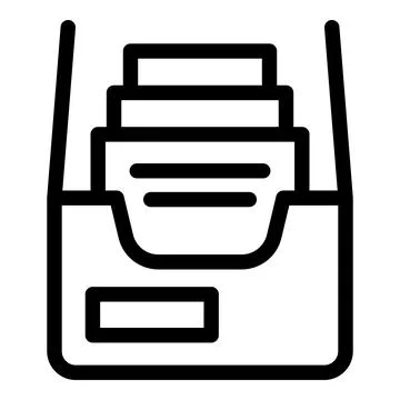 Archive box full of files and documents for storage Stock Illustration