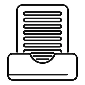 Archive box full of paper documents is standing on the table Illustrazione stock