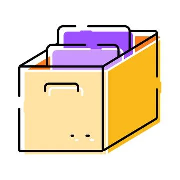 Archive box holding documents and important files Stock Illustration