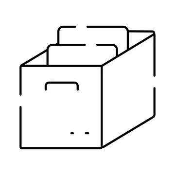 Archive box holding files for document organization Stock Illustration