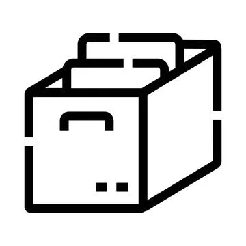 Archive box icon with documents for organization Stock Illustration