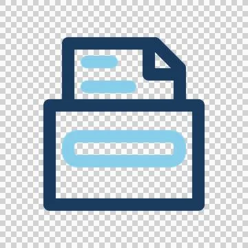 Archive box icons colored lines with an office theme Stock Illustration