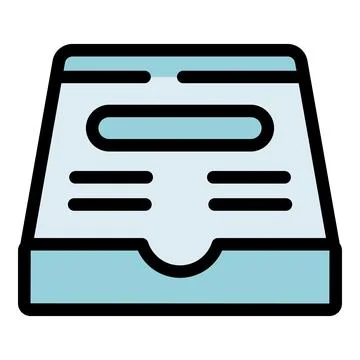 Archive box keeping documents and paper files organized Stock Illustration