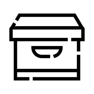 Archive box line icon for document storage Stock Illustration