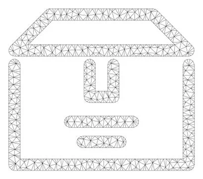 Archive Box Polygonal Frame Vector Mesh Illustration 스톡 일러스트