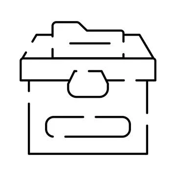 Archive box storing business documents and information Stock Illustration