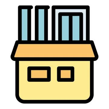 Archive box storing documents and files for safekeeping Stock Illustration