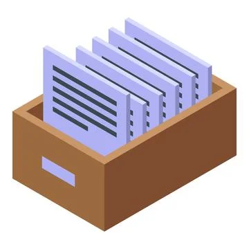 Archive box is storing documents for office routine Stock Illustration