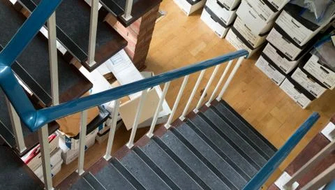 Archive Boxes Create a Fire Hazard Stock Photos