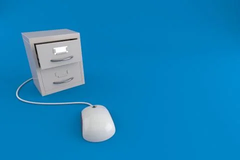 Archive with computer mouse Illustrazione stock