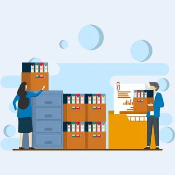 . Archive document storage concept 库存插图